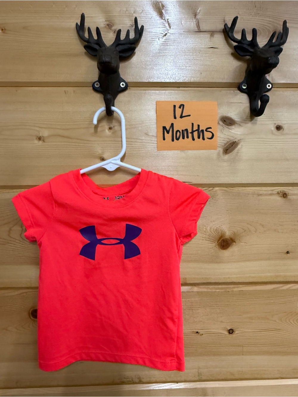 Under Armour Coral Tee with Navy Logo - Toddler Short Sleeve